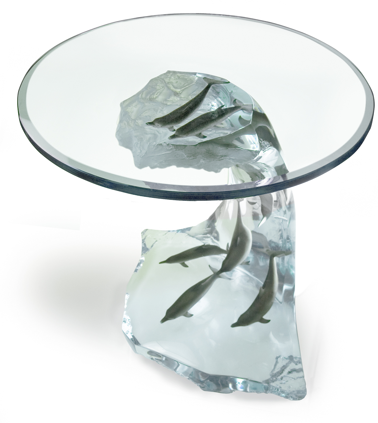 Dolphin Wave Table Wyland Galleries Image Description